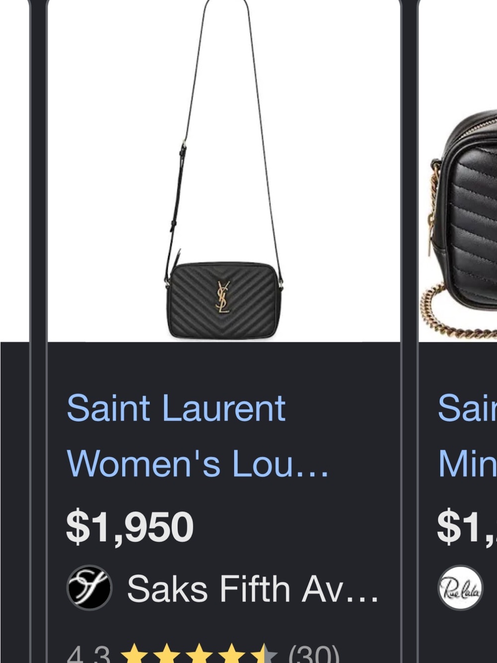 Saint Laurent Black Quilted YSL Crossbody Camera Bag